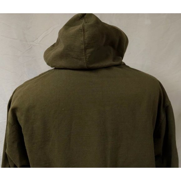 Rugged Legacy Mens Large Olive Green American Flag Buck Deer Heavyweight Hoodie - Picture 8 of 12